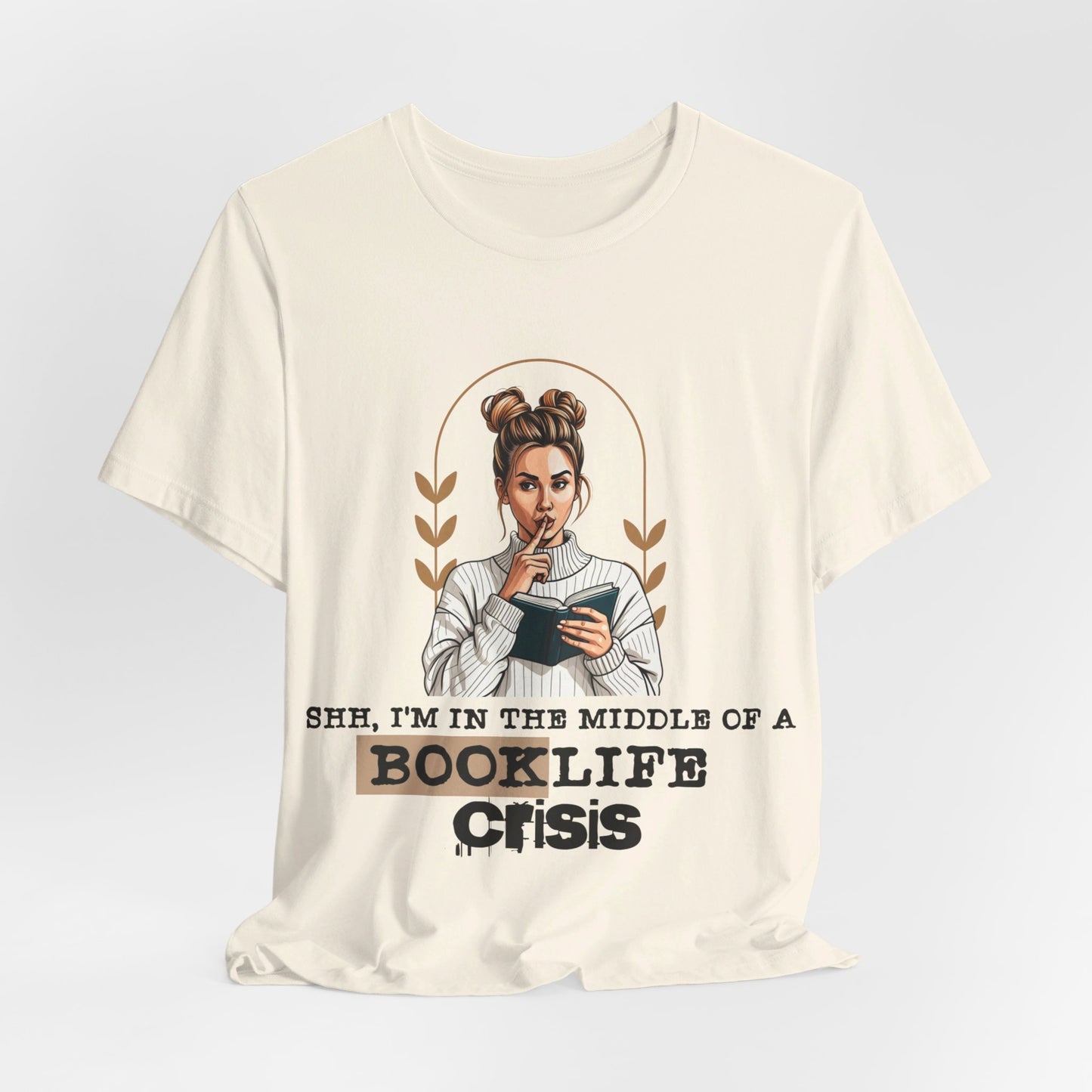 Booklife Crisis T-Shirt - Short Sleeve, Perfect Gift for Book Lovers (Bookish Reader Graphic Tee) Bella+Canvas Product