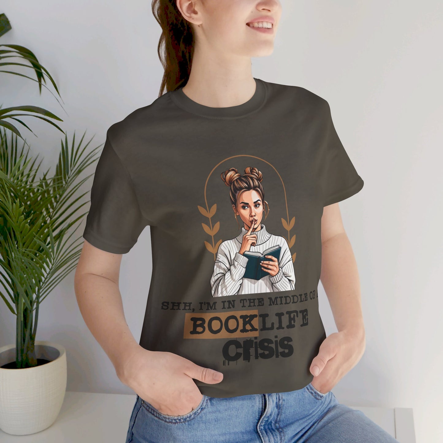 Booklife Crisis T-Shirt - Short Sleeve, Perfect Gift for Book Lovers (Bookish Reader Graphic Tee) Bella+Canvas Product