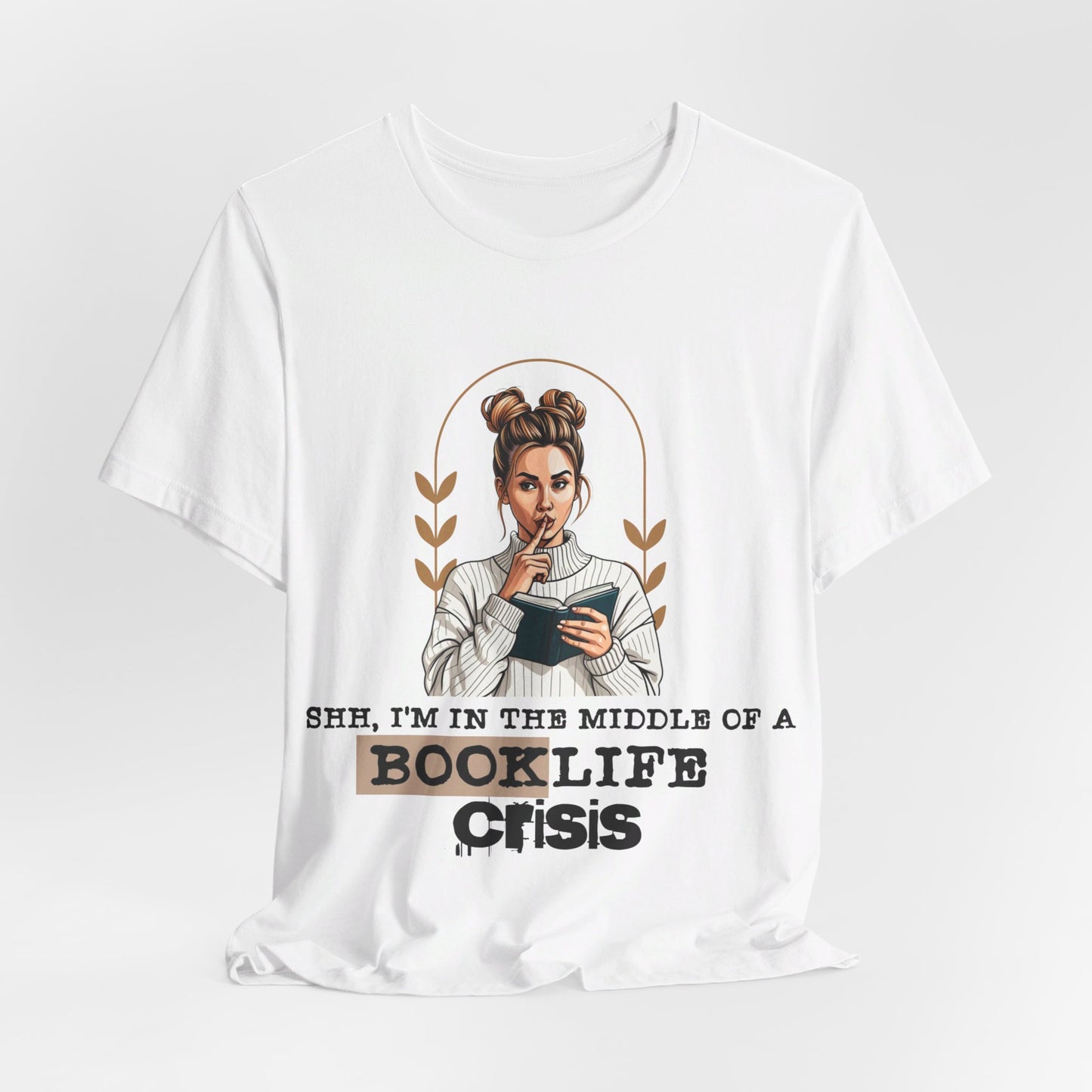 Booklife Crisis T-Shirt - Short Sleeve, Perfect Gift for Book Lovers (Bookish Reader Graphic Tee) Bella+Canvas Product