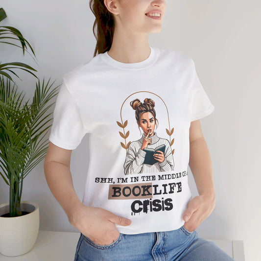 Booklife Crisis T-Shirt - Short Sleeve, Perfect Gift for Book Lovers (Bookish Reader Graphic Tee) Bella+Canvas Product