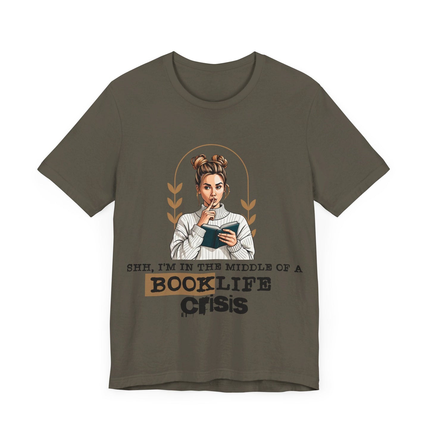 Booklife Crisis T-Shirt - Short Sleeve, Perfect Gift for Book Lovers (Bookish Reader Graphic Tee) Bella+Canvas Product