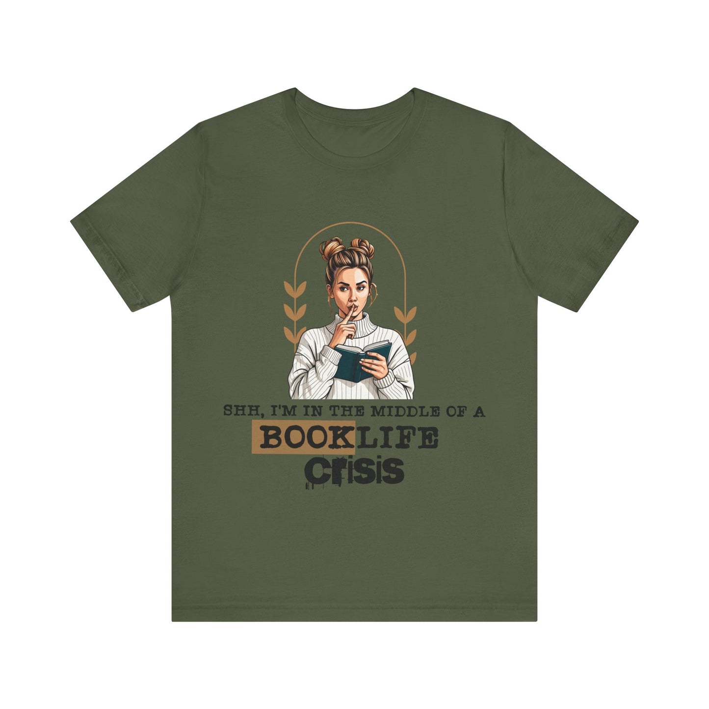 Booklife Crisis T-Shirt - Short Sleeve, Perfect Gift for Book Lovers (Bookish Reader Graphic Tee) Bella+Canvas Product