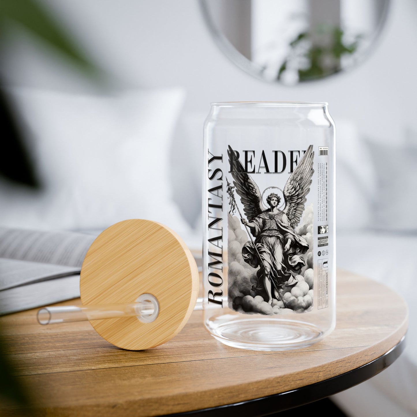 Romantasy Reader Sipper Glass, 16oz, the perfect bookish gift for the fantasy romance reader in your life