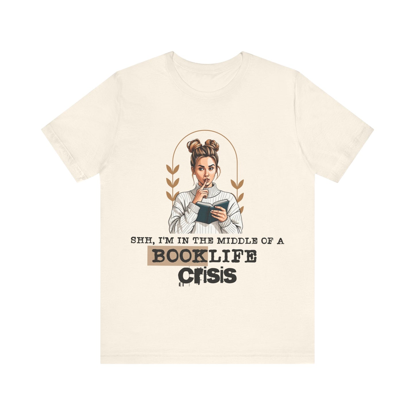 Booklife Crisis T-Shirt - Short Sleeve, Perfect Gift for Book Lovers (Bookish Reader Graphic Tee) Bella+Canvas Product