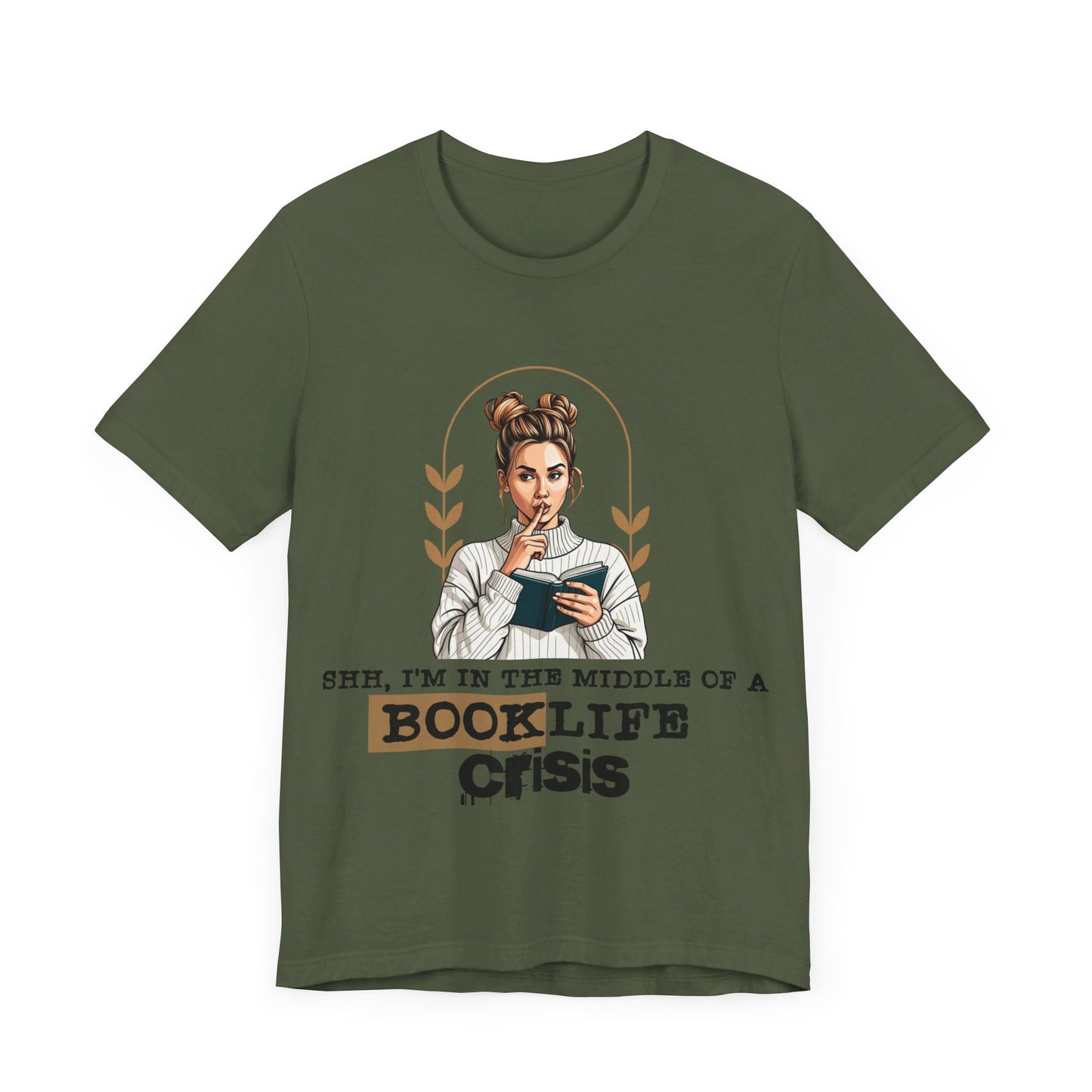 Booklife Crisis T-Shirt - Short Sleeve, Perfect Gift for Book Lovers (Bookish Reader Graphic Tee) Bella+Canvas Product