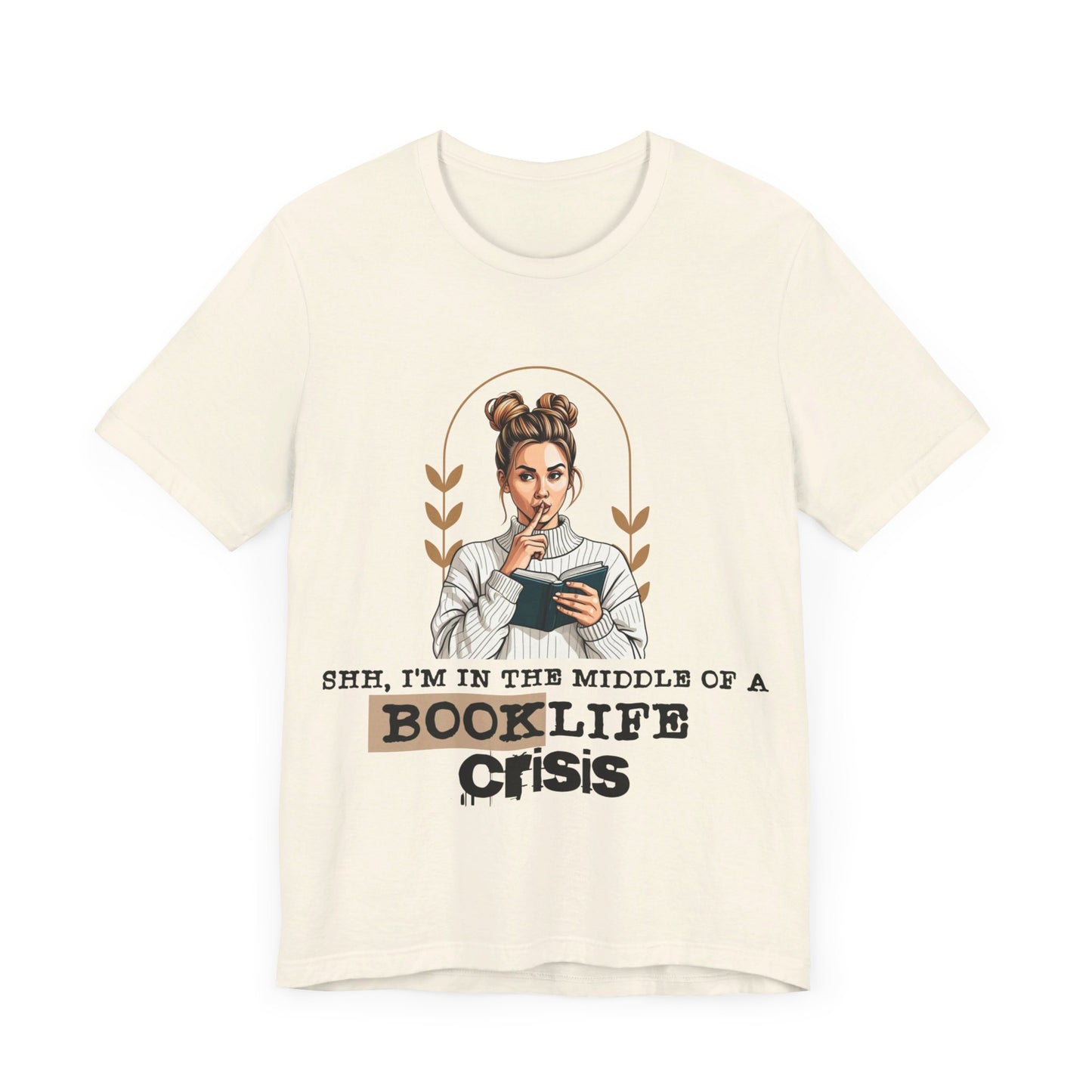 Booklife Crisis T-Shirt - Short Sleeve, Perfect Gift for Book Lovers (Bookish Reader Graphic Tee) Bella+Canvas Product